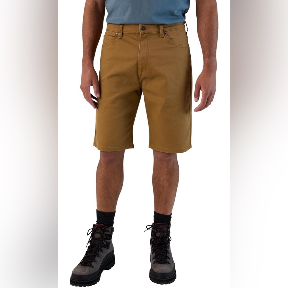 Dickies Men's 32” Waist Duck Utility Short Regular Fit Flex 11" Inseam Brown Tan